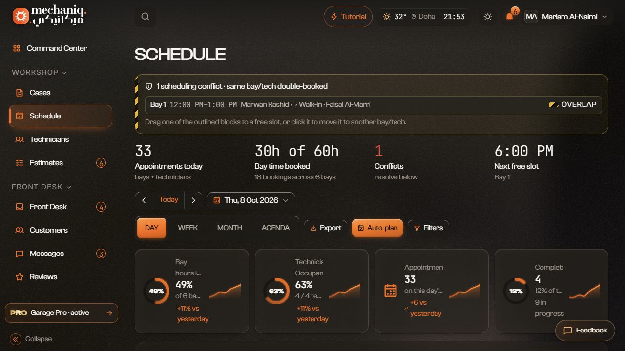 Workshop schedule — sample data